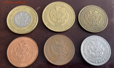 Лот монет Армении 2003-2004г.,6 шт.,до 29.01.23г. - 04A031B7-A3B1-4A69-A135-B7392061BFC6