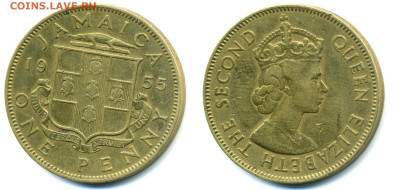 Ямайка 1 пенни, 1955 до 31.01 - jam1p1955