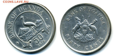 Уганда 50 центов, 1976 с рубля до 31.01 - ugan50c1976