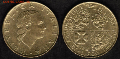 Италия-200 лир 1993 года - 70 лет военной авиации - Италия 200 лир 1993 Военная Авиация1