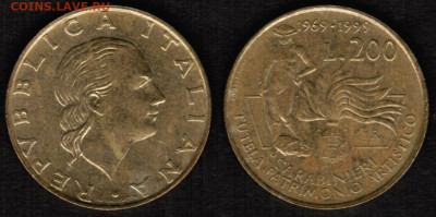 Италия-200 лир 1999 года - Защита культурного наследия - Италия 200 лир 1994 Культура12