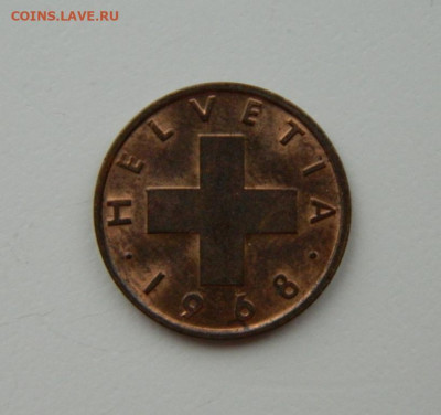 Швейцария 1 раппен 1968 г. С рубля! до 02.02.23 - DSCN7474.JPG