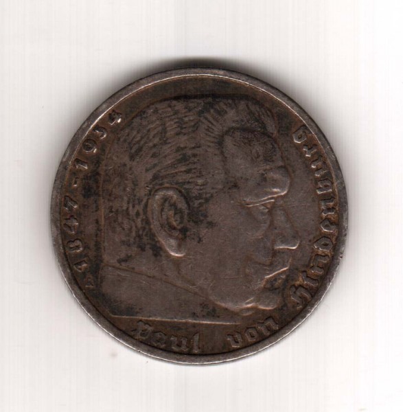 Помогите оценить монету 5 марок 1936 год (Германия) - 1