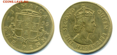 Ямайка 1 пенни, 1955 до 06.02 - jam1p1955