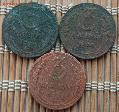 3 Копейки 1924 г. (3 шт.) окон.  6.02.2023 г. 22-00 МСК. - 11