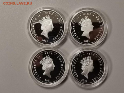 2дол 2011 Ниуэ-Пираты Карибского моря(4шт), Ag999, до 09.02 - Я Пираты-2
