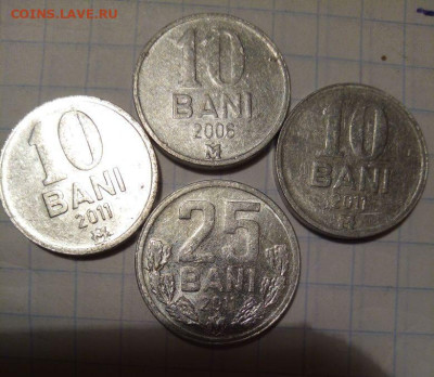 Молдова.10 бани 2006,2011(2),25 бани До 08.02. В 22-00 МСК. - i (16)