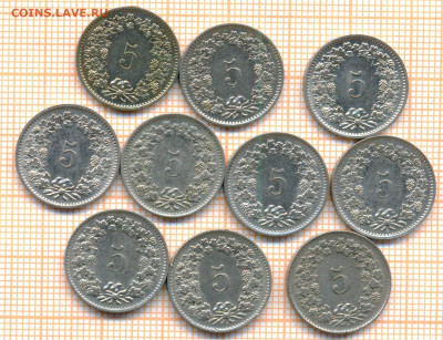 Швейцария 5 р 1962-76 гг., фикс  10 руб, до ухода в архив - швейц 001