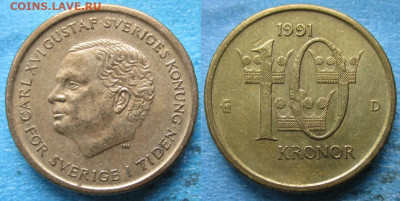 Швеция 10 крон 1991 до 13-02-23 в 22:00 - Швеция 10 крон 1991    220-ас120-12841