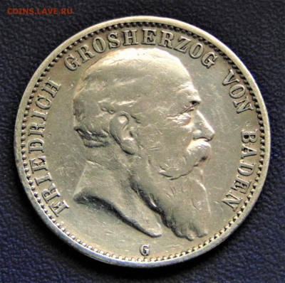 Баден. 2 марки 1903 G. До 12.02.23. - BAD-2-1903.JPG