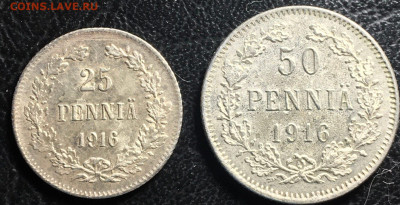 25 и 50 pennia 1916 до 11.02.23.в 22.00 по Мск - пени3
