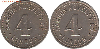Жетон, "samson novelty Co" - 4 london
