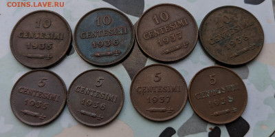 Сан-Марино 5 и 10 чентезимо 1935-1938 ФИКС до 11.02 - PXL_20230211_054728431_2