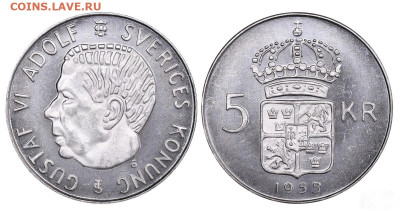 Швеция 5 крон 1955 год до 16.02.23 22:10 МСК - cd1d20abbfad80e66656b60449f04b12-2
