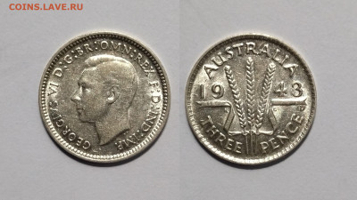 Австралия 3 пенса 1943 года Георг VI без оборота - 17.02 - IMG_20230211_084342