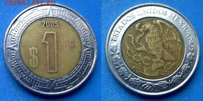 Мексика - 1 песо 2005 года (БИМ) до 19.02 - Мексика 1 песо, 2005