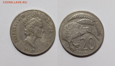 Новая Зеландия 20 центов 1987 г Елизавета II - 19.02 - IMG_20230213_102317