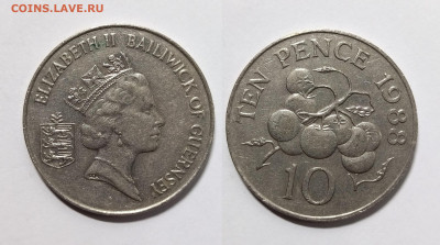 Гернси 10 пенсов 1988 г Елизавета II - 19.02 - IMG_20230213_101459