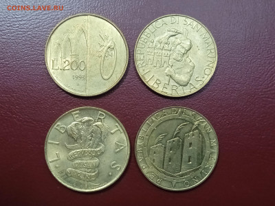 Сан-Марино 200 лир 4 монеты до 20.02.2023 года в 22.00 - IMG_20221208_224026_1