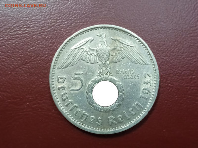 Германия - Третий рейх 5 рейхсмарок, 1937 до 20.02.2023г - 1