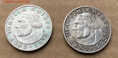 2 марки 1933г Германия. Мартин Лютер - 7A4CE223-7DDB-4F34-8EA4-7026728544C0