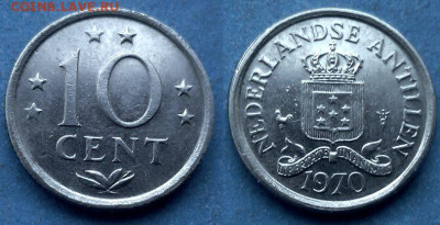 Нид. Антильские острова - 10 центов 1970 года до 19.02 - Нидерландские Антильские острова 10 центов, 1970