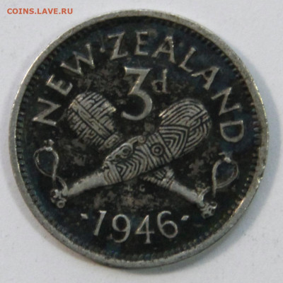 Новая Зеландия 3 пенса 1946 с 200 до 17.02 - Новая Зеландия 3 пенса 1946