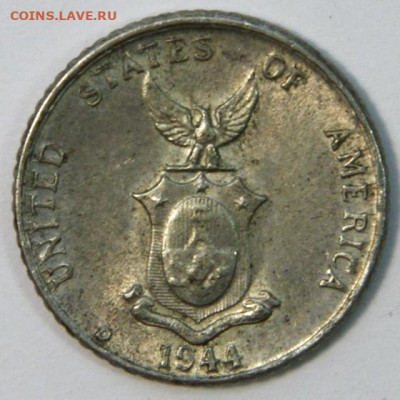 Филипины протекторат США 10 центов 1944 UNC с 200 до 17.02 - Филипины 10 центов 1944