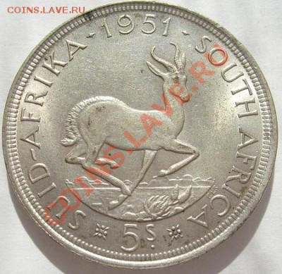5 шиллингов 1951 ЮАР штемпельная до 15 декабря 23 - 00 мск - s6300068