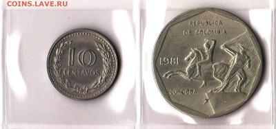 КОЛУМБИЯ 10 сентаво 1978 и 10 песо 1981. До 21.02 (ВТ) - COL2.JPG