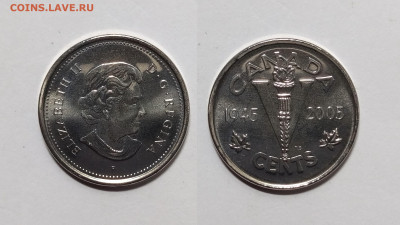 Канада 5 центов 2005 г 60 лет победе UNC - 21.02 - IMG_20230214_105557