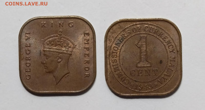 Британская Малайя 1 цент 1943 г Георг VI II тип - 21.02 - IMG_20230214_104445