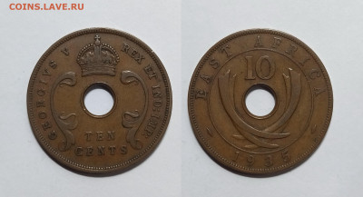 Брит.Вост.Африка 10 центов 1935 г Георг V - 21.02 - IMG_20230215_073130