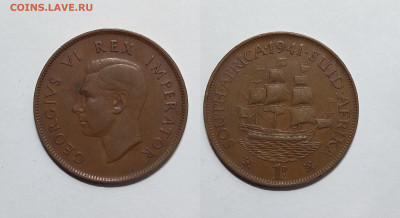 Брит.Южная.Африка 1 пенни 1941 г Георг VI - 21.02 - IMG_20230215_072914