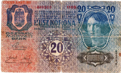 АВСТРО-ВЕНГРИЯ 20 крон 1913 г. до 23.02.23 г. в 23.00 - 021
