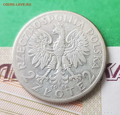 2 злотых 1934 г Ядвига  Окончание: 22:00 по МСК 22.02.23 - 2 злотых 1934 Ядвига А