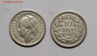 Нидерланды 10 центов 1937 года Вильгельмина №2 - 24.02 - IMG_20230211_084820