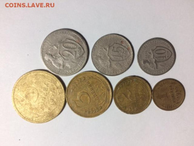 Погодовка СССР 1931г.: 7монет:20к,15к,10к,5к,3к,2к,1к - 1931-набор погодовки 7шт Р.JPG