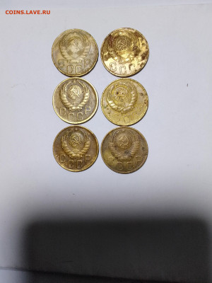 Погодовка СССР: 5коп 6шт:1938,39,40,45,46,48 годы - 5копеек 6шт А