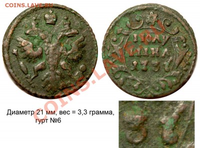 Полушки 1730-1754 годов. Галерея - Полушка 1737 №5
