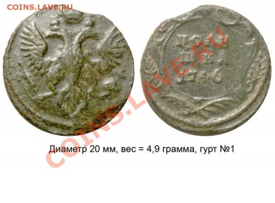 Полушки 1730-1754 годов. Галерея - Полушка 1746 №2 