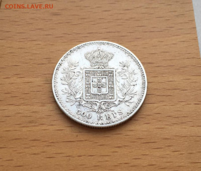 Португалия 500 реалов рейс 1899 Карлос I Серебро XF - portugalija_500_realov_rejs_1899_karlos_i_serebro
