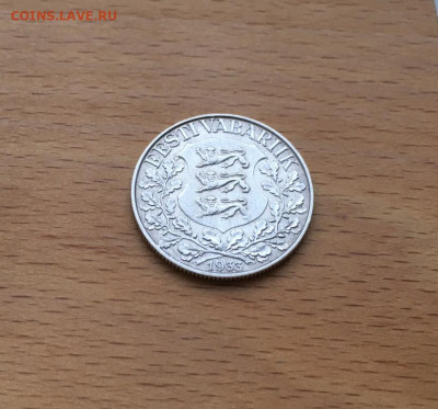Эстония 1 крона 1933 10-й песенный фестиваль Арфа Серебро XF - estonija_1_krona_1933_10_j_pesennyj_festival_arfa_serebro_xf_redkaja (3)