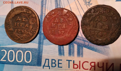 Деньга 3шт. 1735,1747,1749г. До 27.02.23г. 22:00 - 20230223_185341