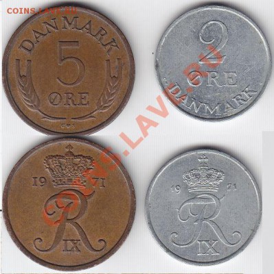Дания. 2-5 Эре 1971 до 15.12.11 22:00 - 1