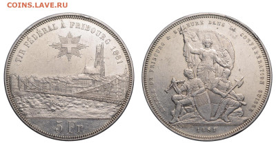 Швейцария. 5 франков 1881 г. Фрибур. До 26.02.23. - Р1236.JPG