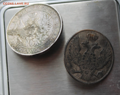 Монета полтина 1851 год и 30 копеек 1837 год с ремня - IMG_5220.JPG