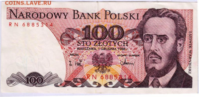 ПОЛЬША 100 злотых 1988 г. до 03.03.23 г. в 23.00 - 042
