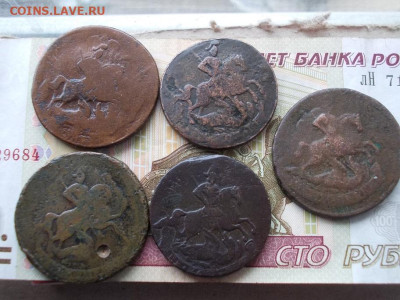 2 копейки (5 монет) 1757-58 перечеканы до 02.03.23 22.00 мск - 016.JPG