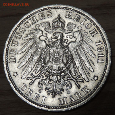 3 марки 1911 года Вюртемберг "Король Вильгельм II" - DSCN0100.JPG